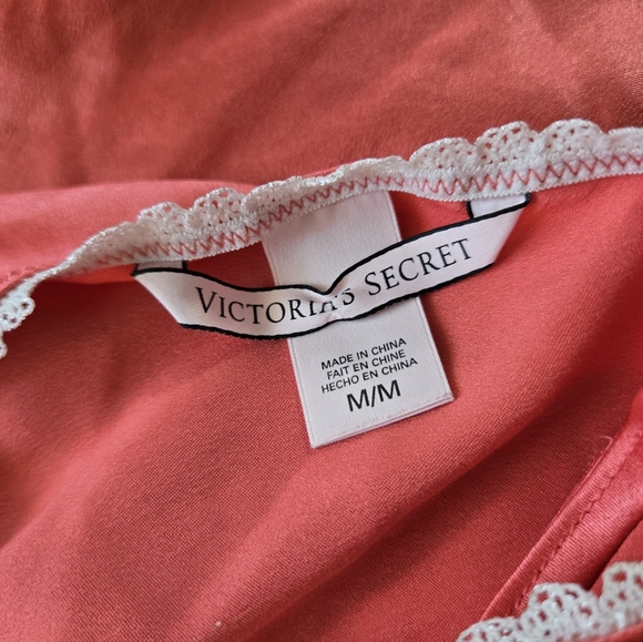 Victoria Secret Coral Pink Lace Satin Slip Chemise Dress~ RARE - Picture 3 of 8
